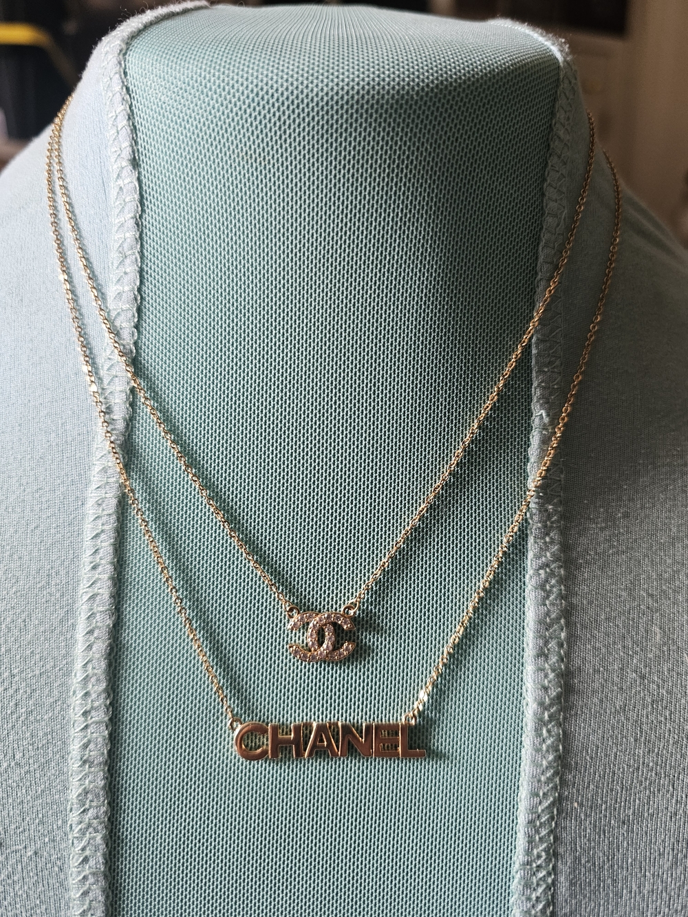 Beautiful Gold-Tone Double Pendant Layered Necklace